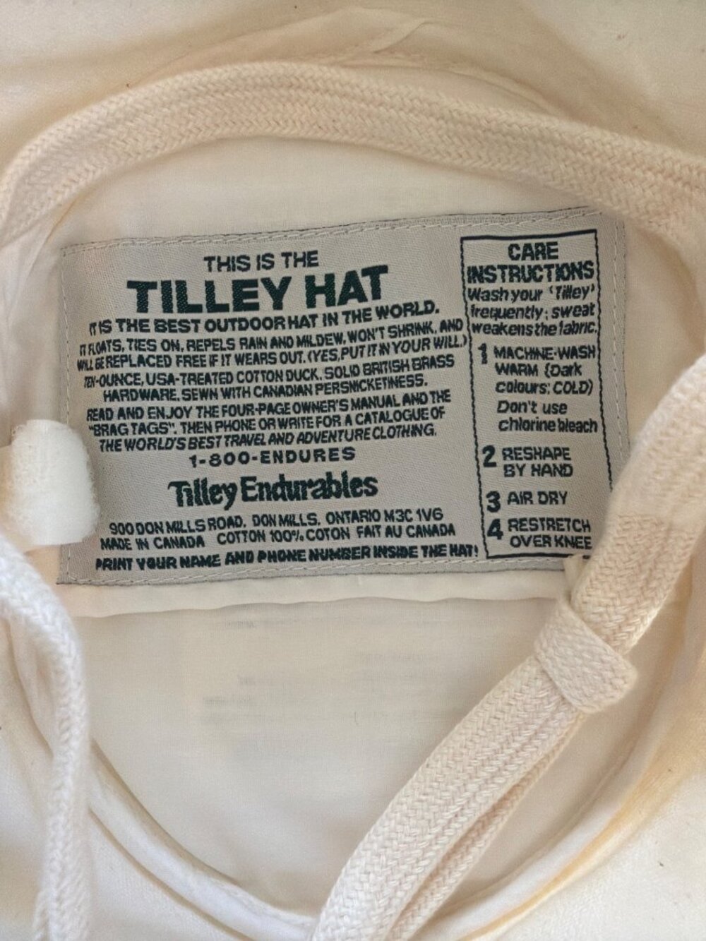 New Tilley T4 Cotton Duck Sun Hat 7 S 56.5cm Vintage HTF Ivory Green - Picture 9 of 14